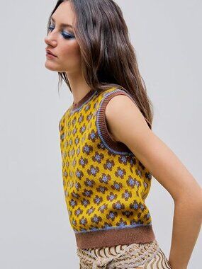 New -  Sweater Vest Women Sleeveless Cropped Sweaters Cute Graphic Tank Tops Old